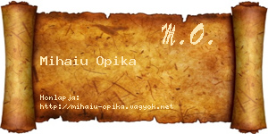 Mihaiu Opika névjegykártya